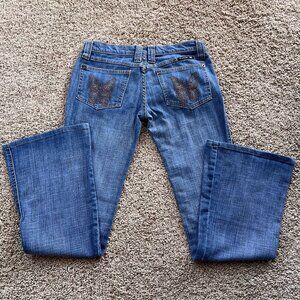 Vintage Frankie B Butterfly Pocket Flare Jeans – Size 6